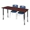 Regency Tables > Height Adjustable > Rectangular Mobile Table & Chair Sets, 72 W, 24 L, 23-34 H, Mahogany MT7224MHAPCBK40NV - alternate 1